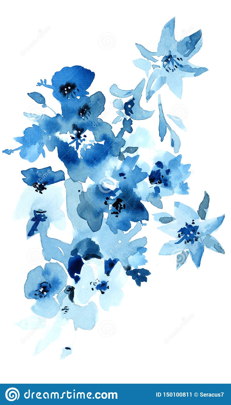 Detail Blue Flower White Background Nomer 48