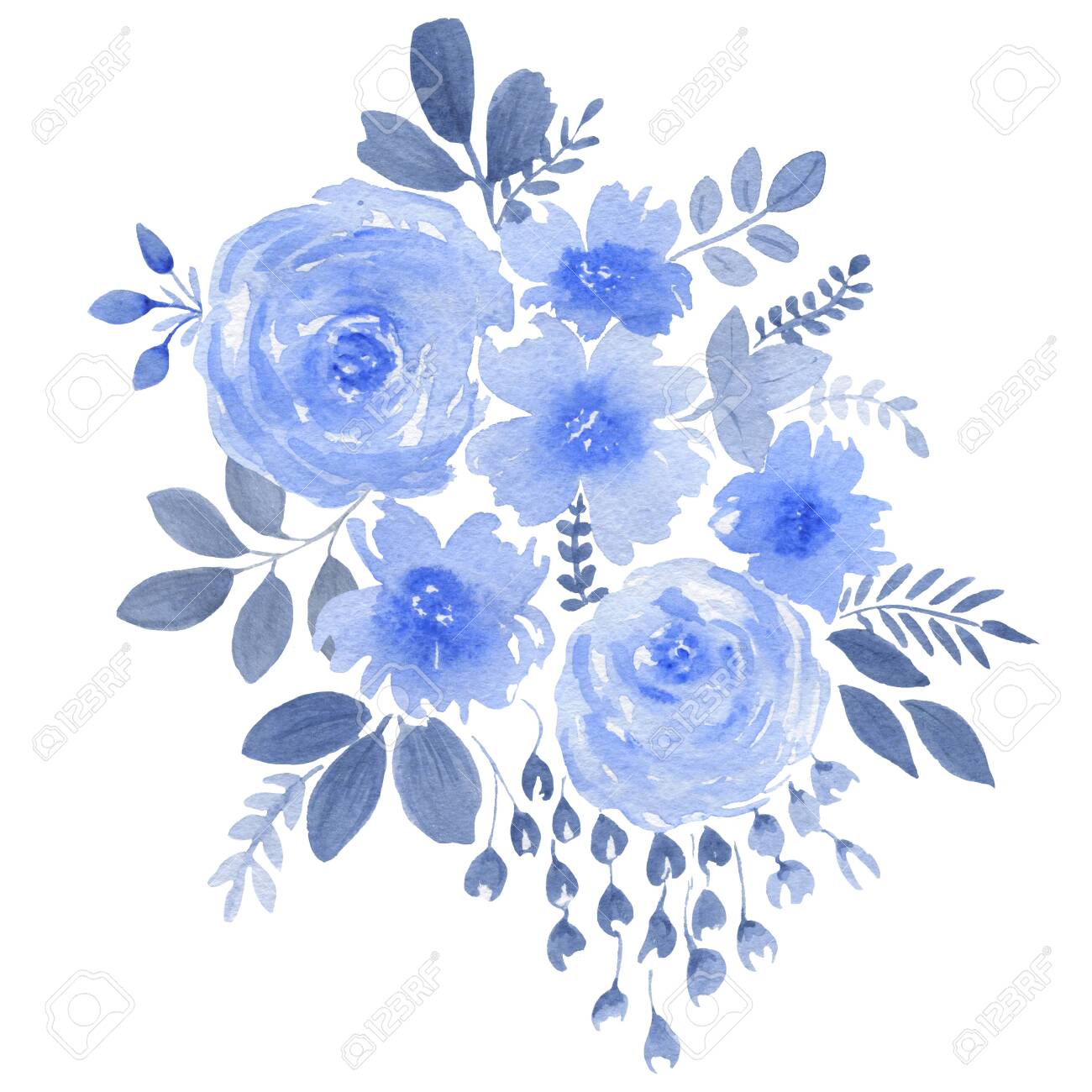 Detail Blue Flower White Background Nomer 7