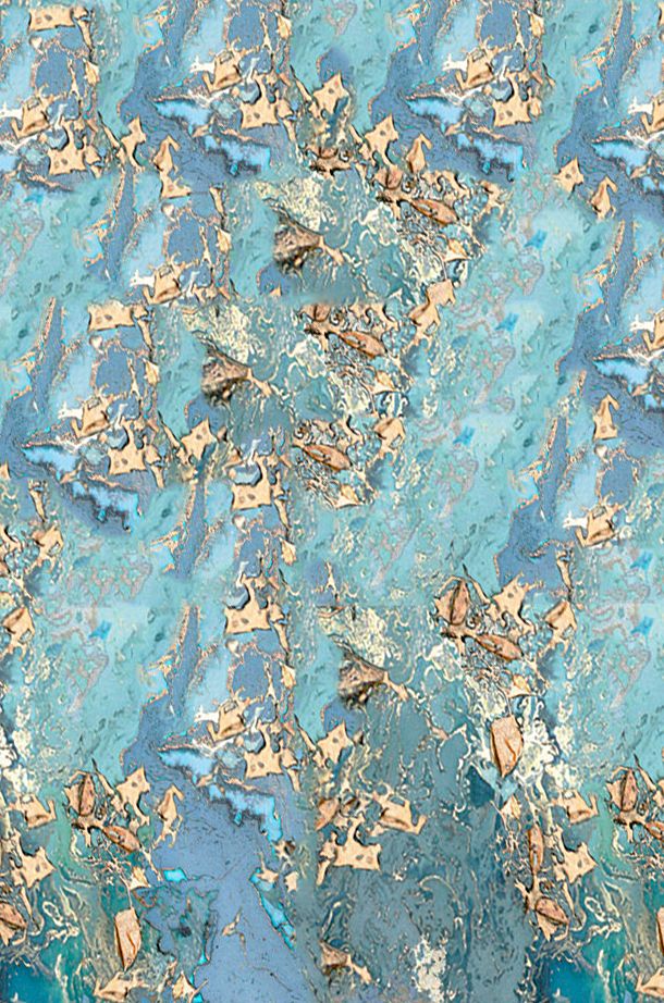 Detail Blue Gold Wallpaper Nomer 10