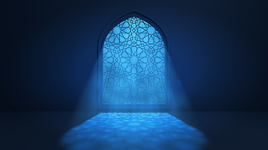 Detail Blue Islamic Background Nomer 24