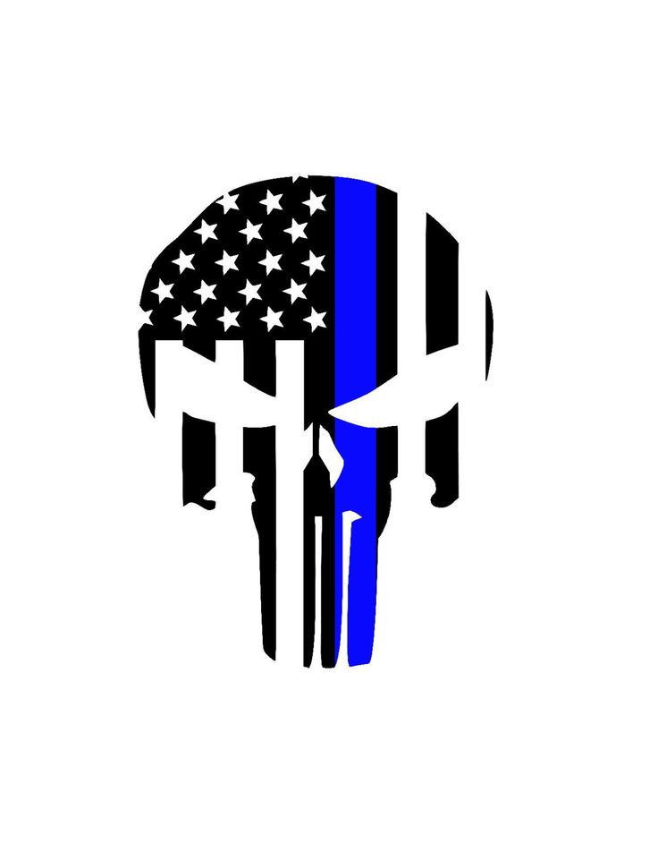 Detail Blue Lives Matter Skull Sticker Nomer 13