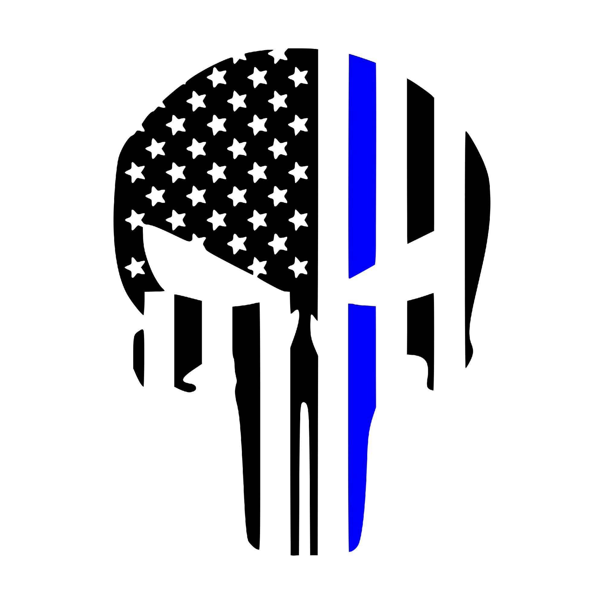 Detail Blue Lives Matter Skull Sticker Nomer 46