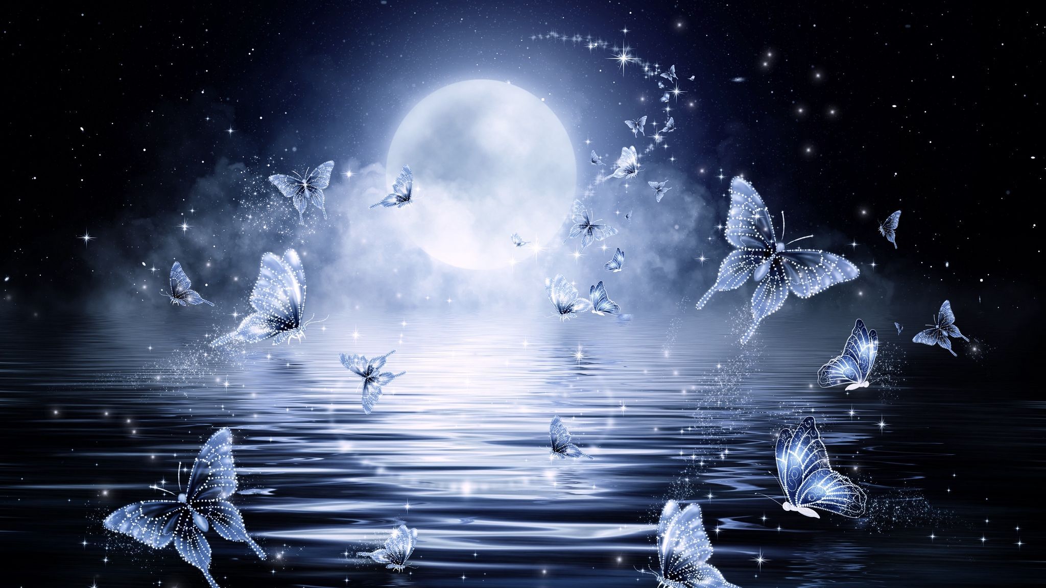 Detail Blue Moon Hd Wallpaper Nomer 58