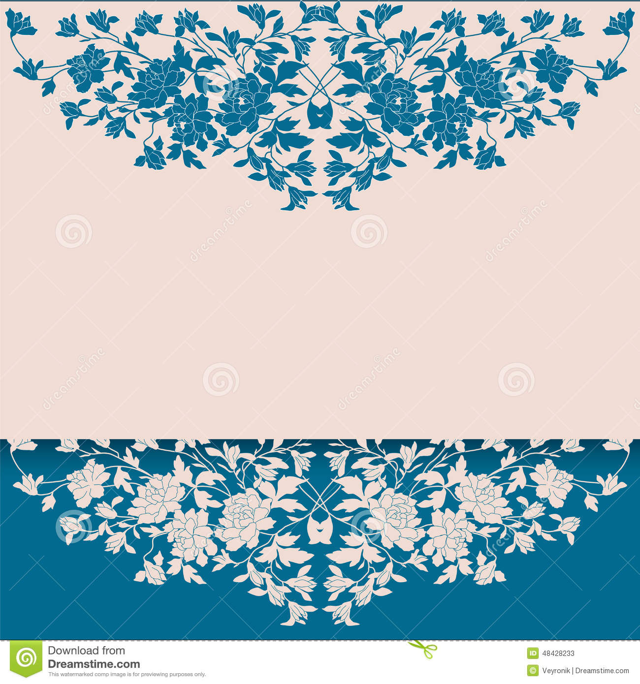 Detail Blue Vintage Floral Background Nomer 13