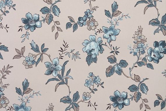 Detail Blue Vintage Floral Background Nomer 22