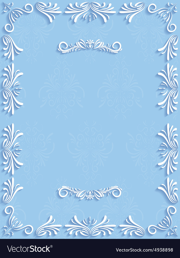Detail Blue Vintage Floral Background Nomer 42