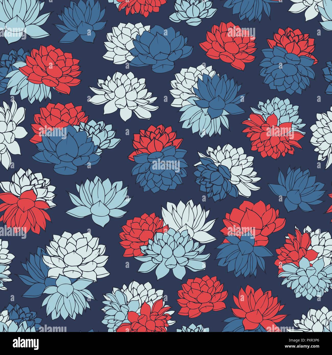 Detail Blue Vintage Floral Background Nomer 45
