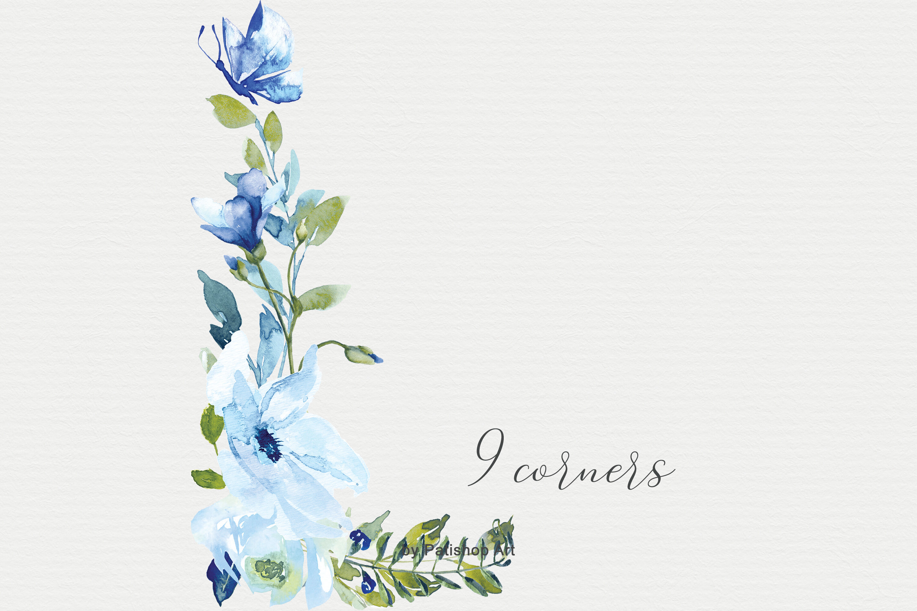 Detail Blue Watercolor Flowers Nomer 25