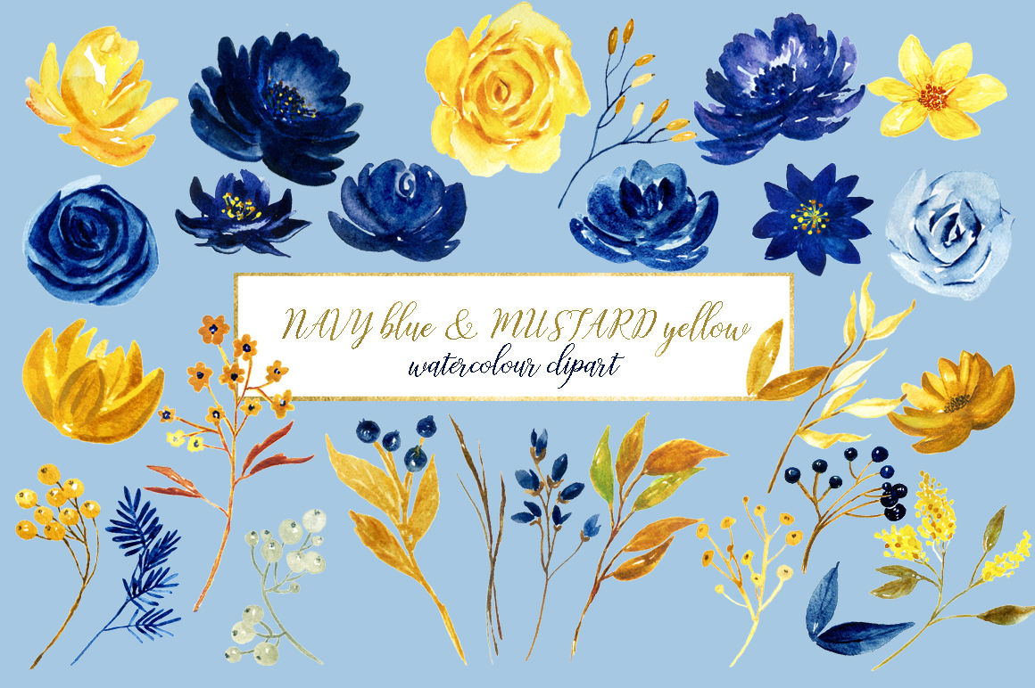 Detail Blue Watercolor Flowers Nomer 28