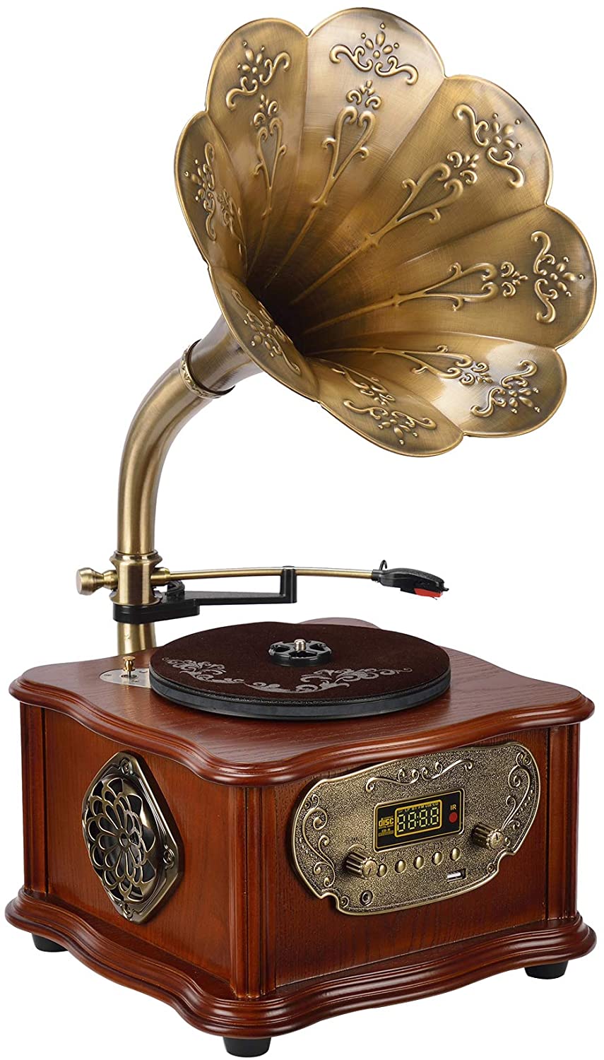Detail Bluetooth Gramophone Record Player Nomer 3
