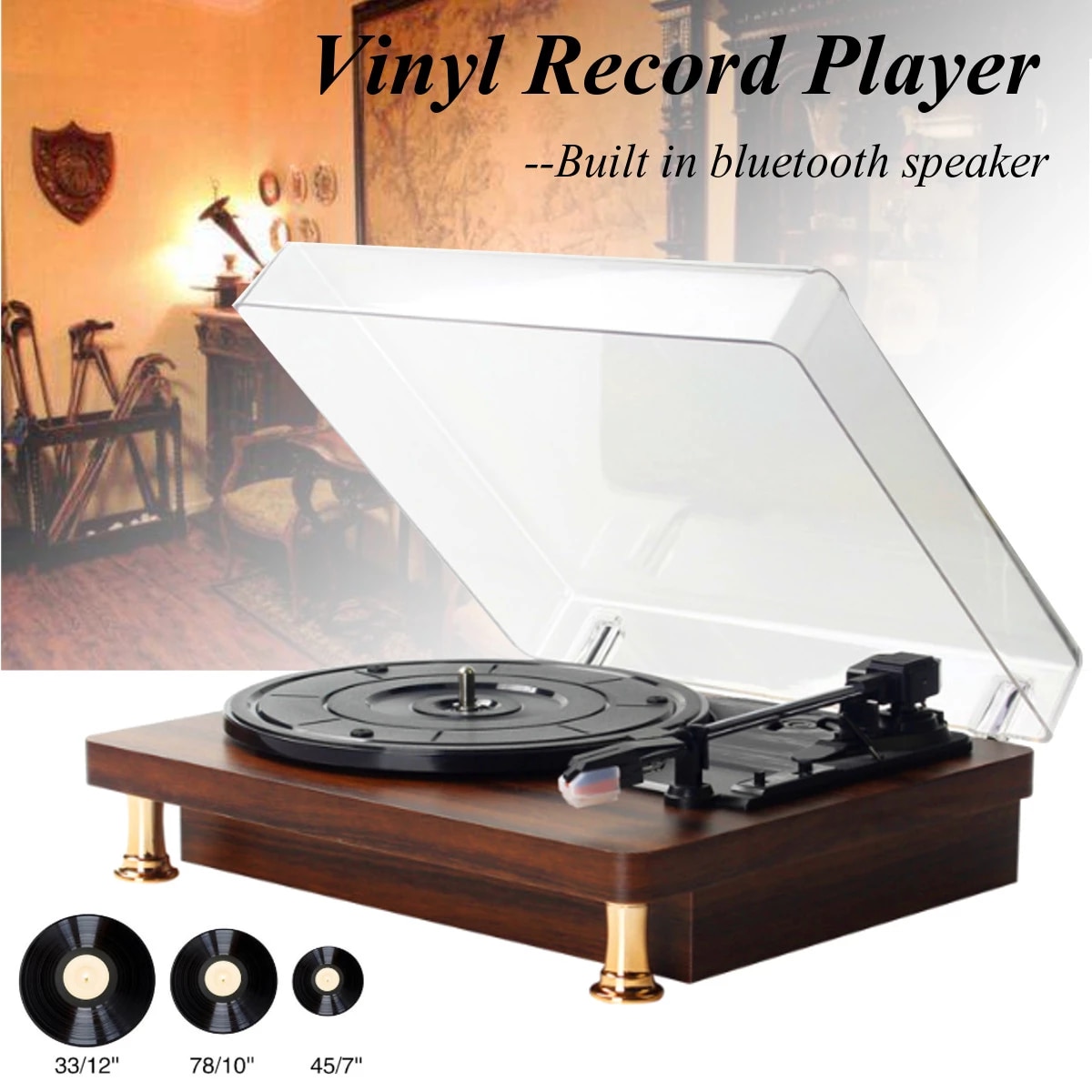 Detail Bluetooth Gramophone Record Player Nomer 44