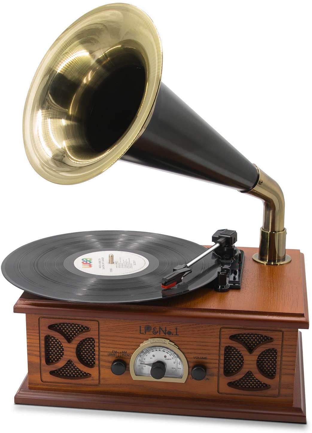 Detail Bluetooth Gramophone Record Player Nomer 10
