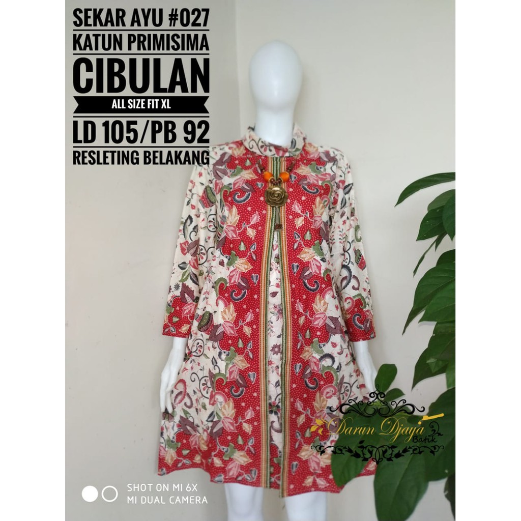 Detail Blus Batik Kombinasi Polos Modern Nomer 34