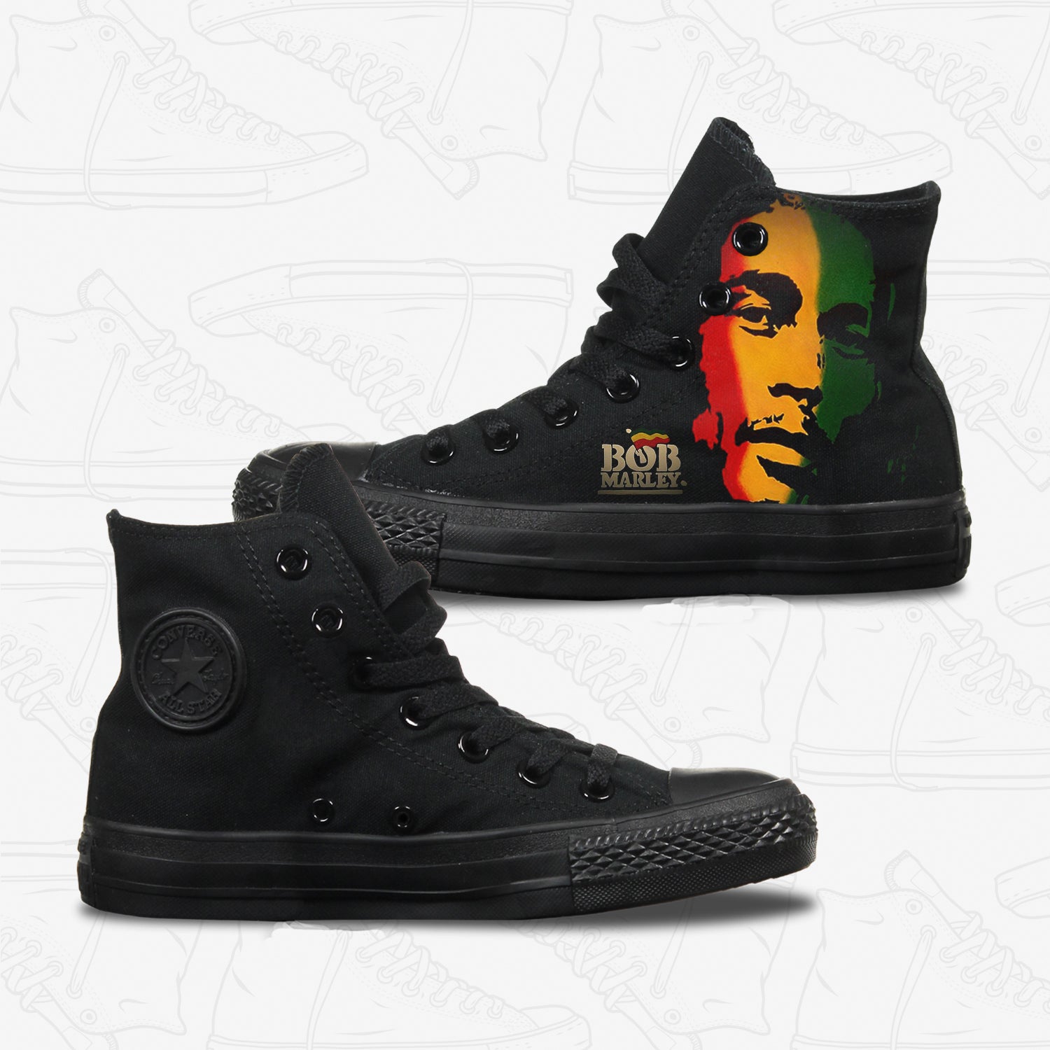 Bob Marley Converse Shoes - KibrisPDR
