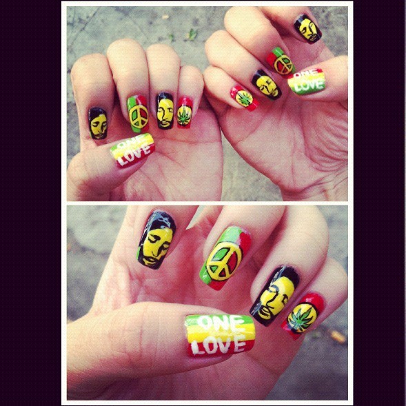 Detail Bob Marley Nail Designs Nomer 22