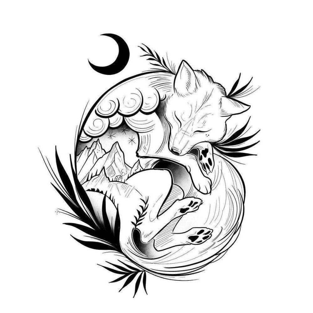 Detail Kitsune Tattoo Vorlage Nomer 11