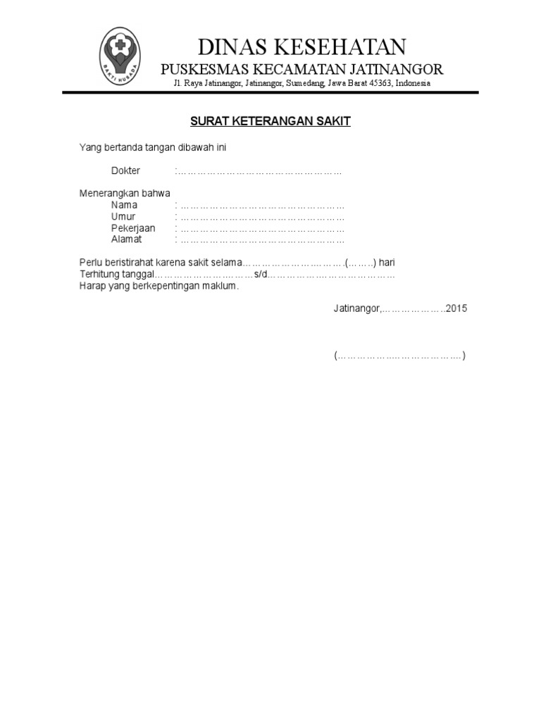 Detail Foto Surat Sakit Dari Dokter Nomer 22