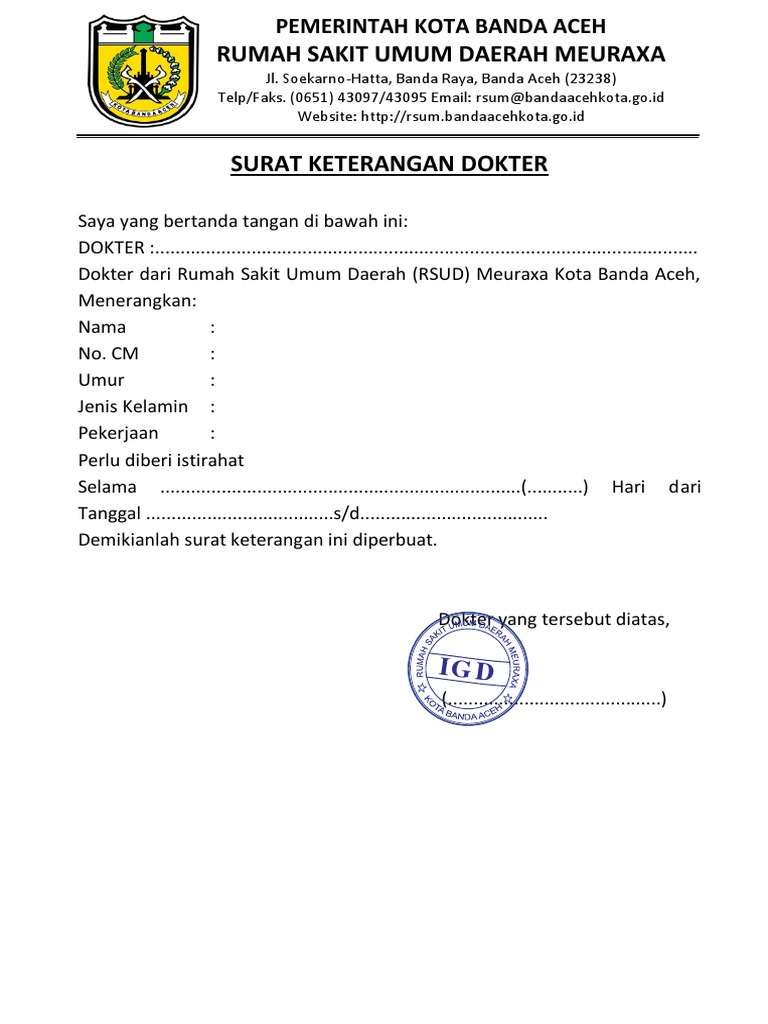 Detail Foto Surat Sakit Dari Dokter Nomer 25