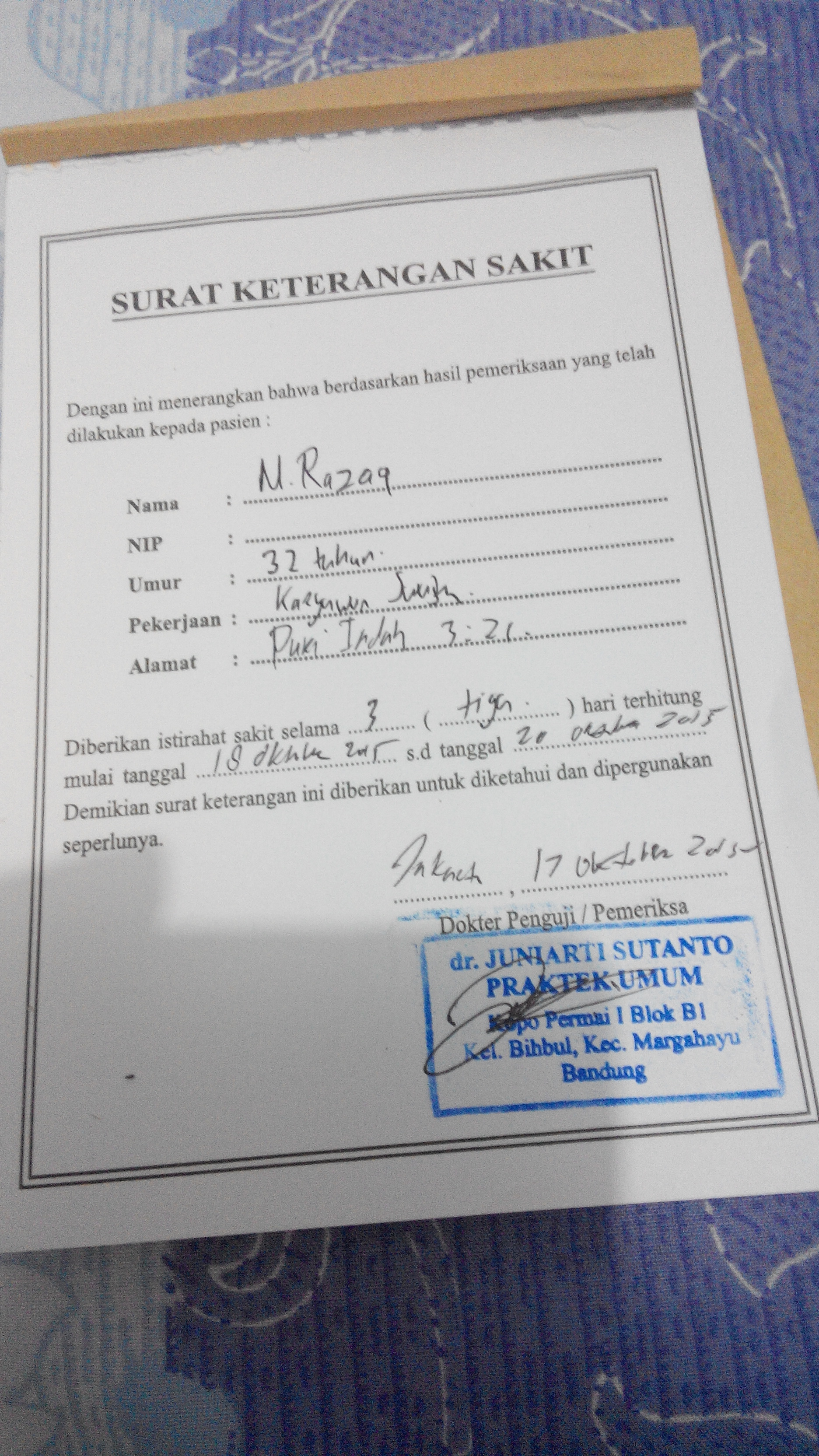 Detail Foto Surat Sakit Dari Dokter Nomer 32