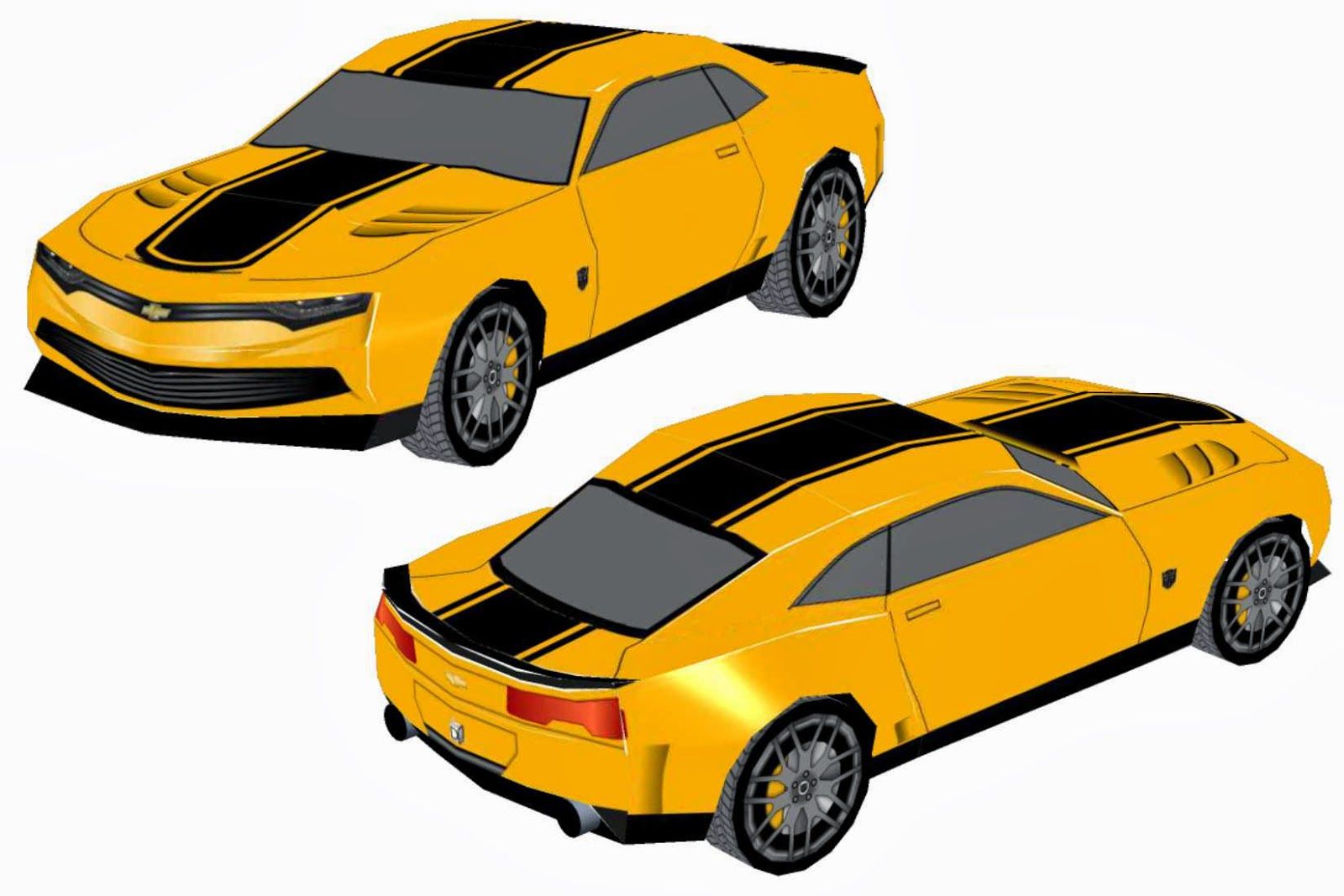 Bumblebee Camaro Papercraft - KibrisPDR