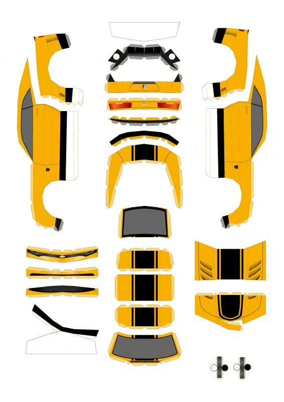 Detail Bumblebee Camaro Papercraft Nomer 15