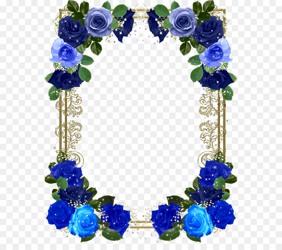 Detail Border Bunga Biru Nomer 15