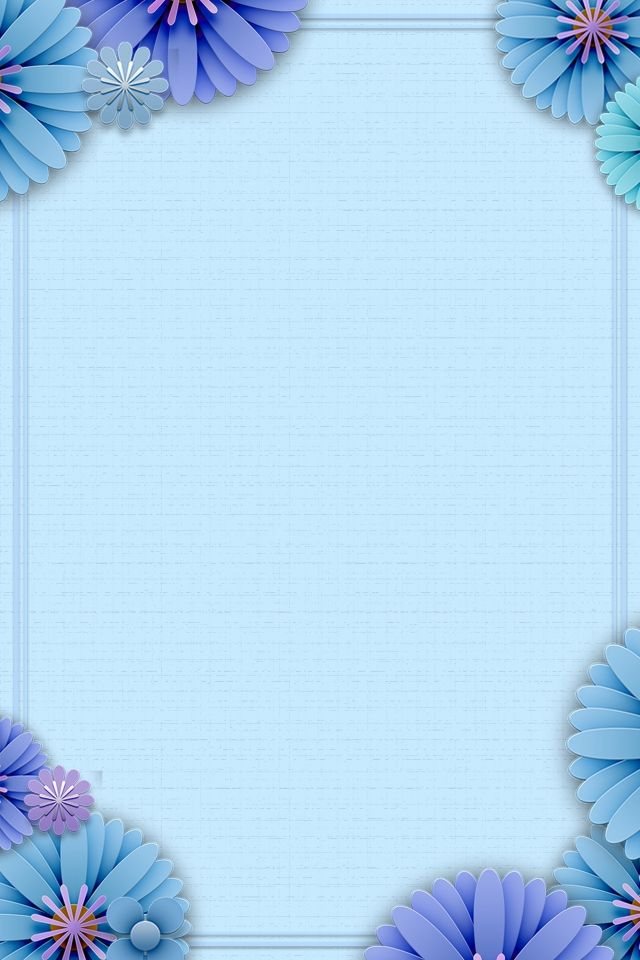 Detail Border Bunga Biru Nomer 20