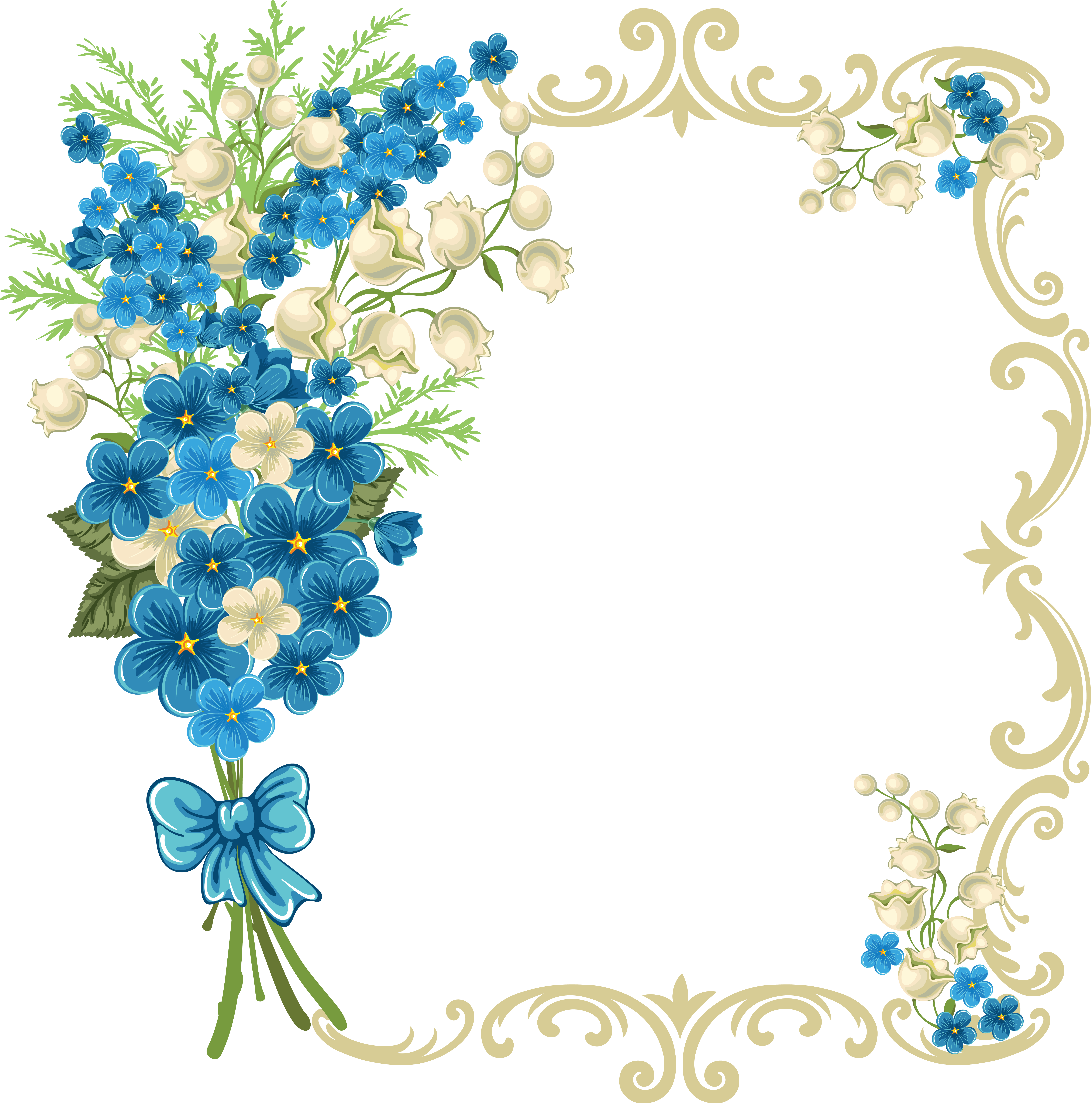 Detail Border Bunga Biru Nomer 22