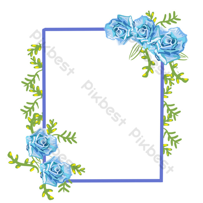 Detail Border Bunga Biru Nomer 7