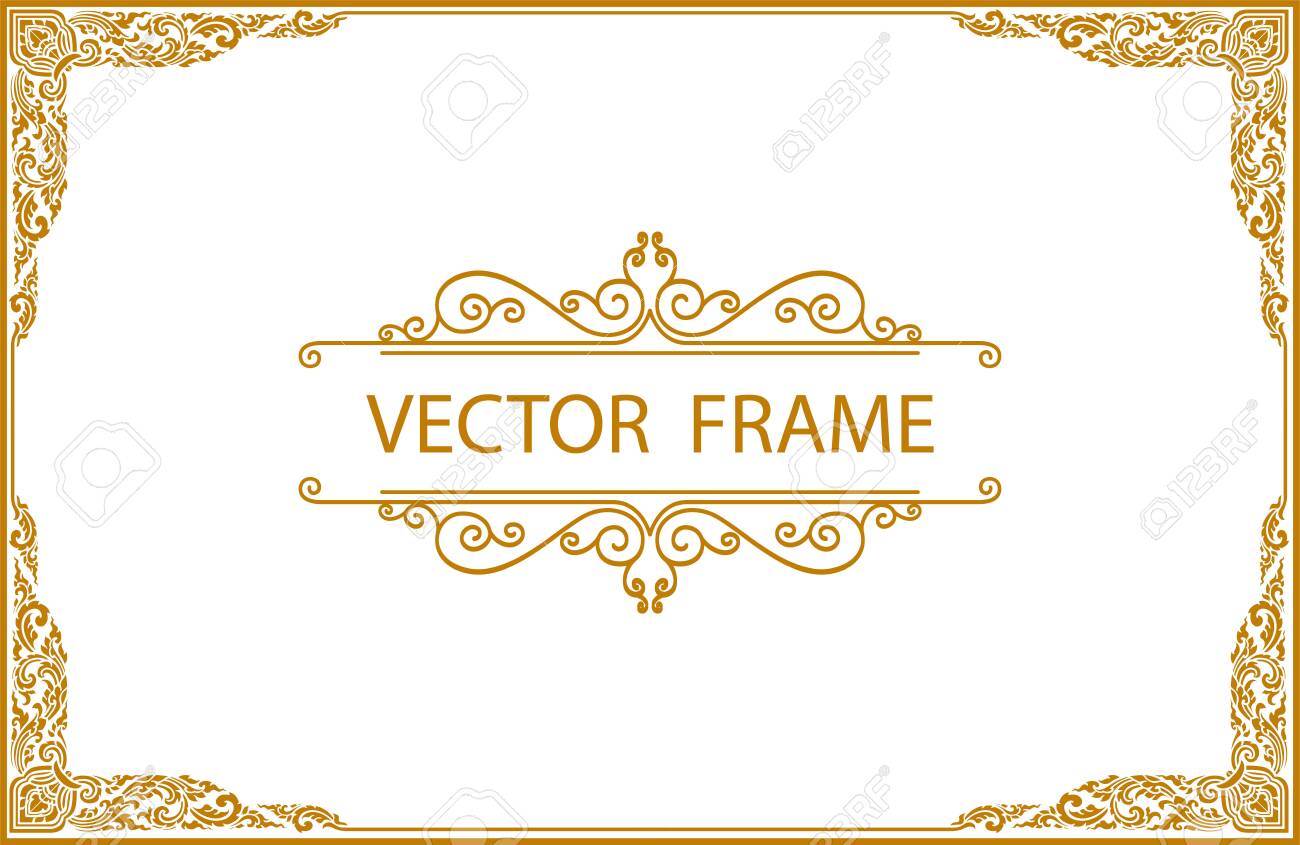 Detail Border Gold Vector Nomer 22