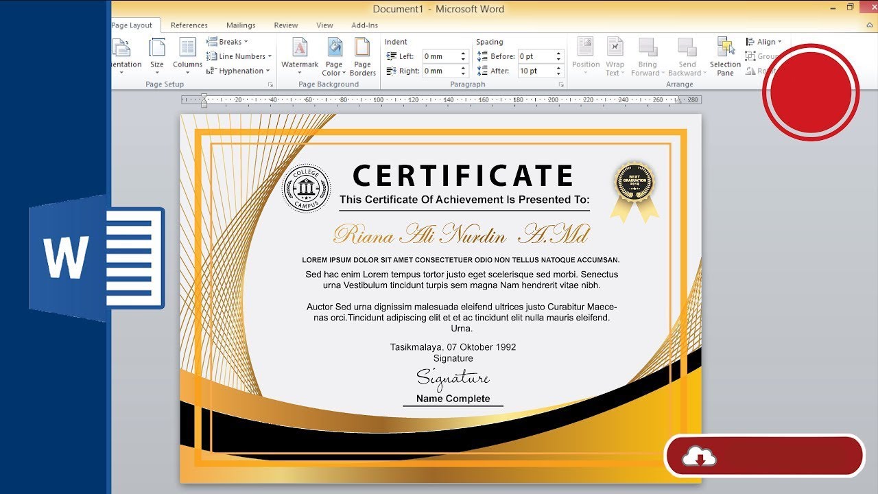 Detail Border Sertifikat Ms Word Nomer 11