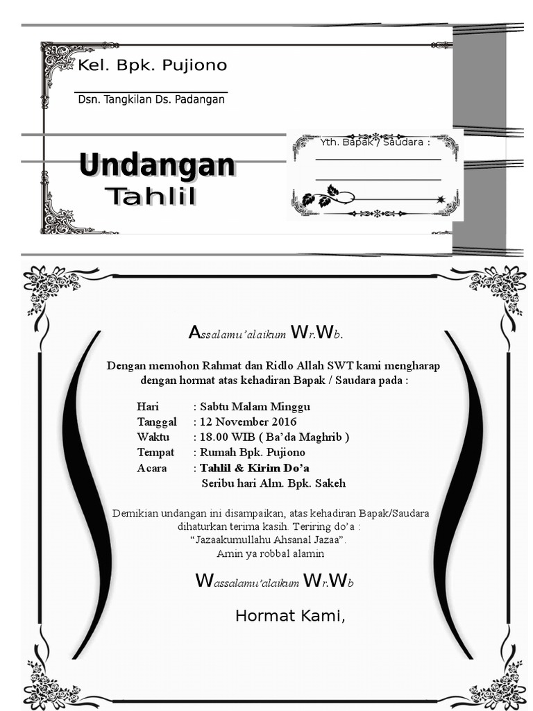 Detail Border Undangan Tahlil Nomer 53