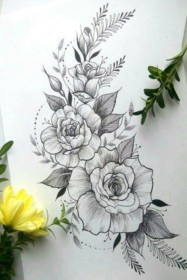 Detail Bouquet Of Flowers Pencil Drawing Nomer 10