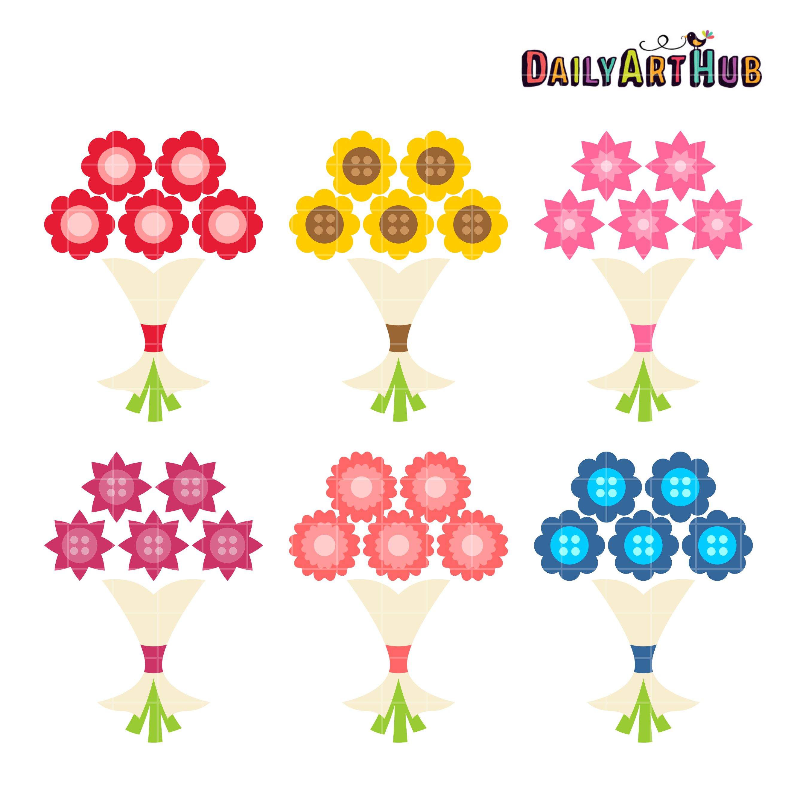 Detail Bouquets Of Flowers Clip Art Nomer 36