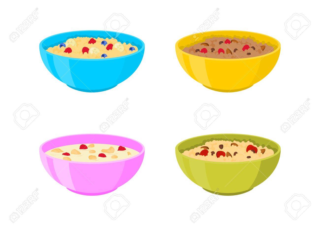 Detail Bowl Of Oatmeal Clipart Nomer 22
