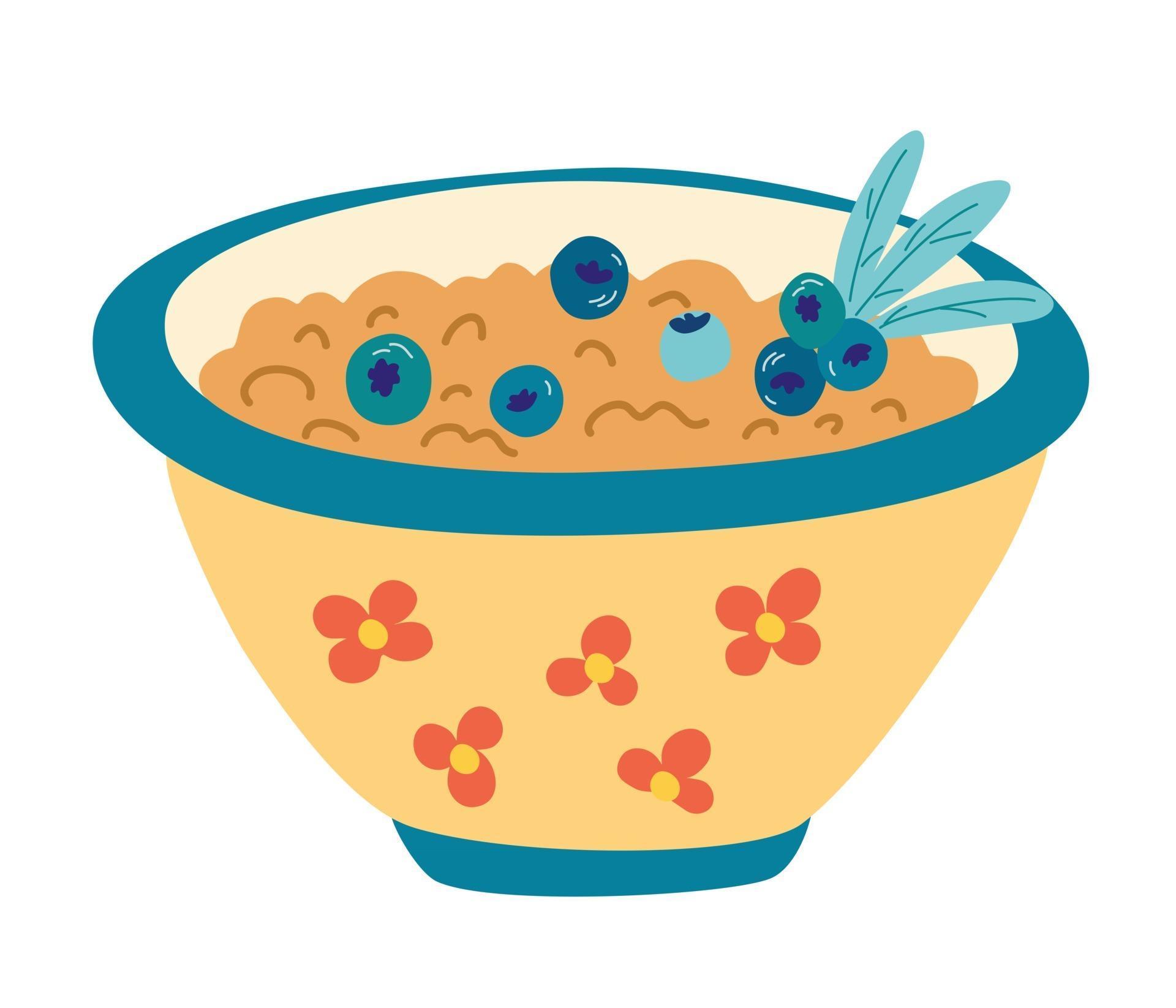 Detail Bowl Of Oatmeal Clipart Nomer 48