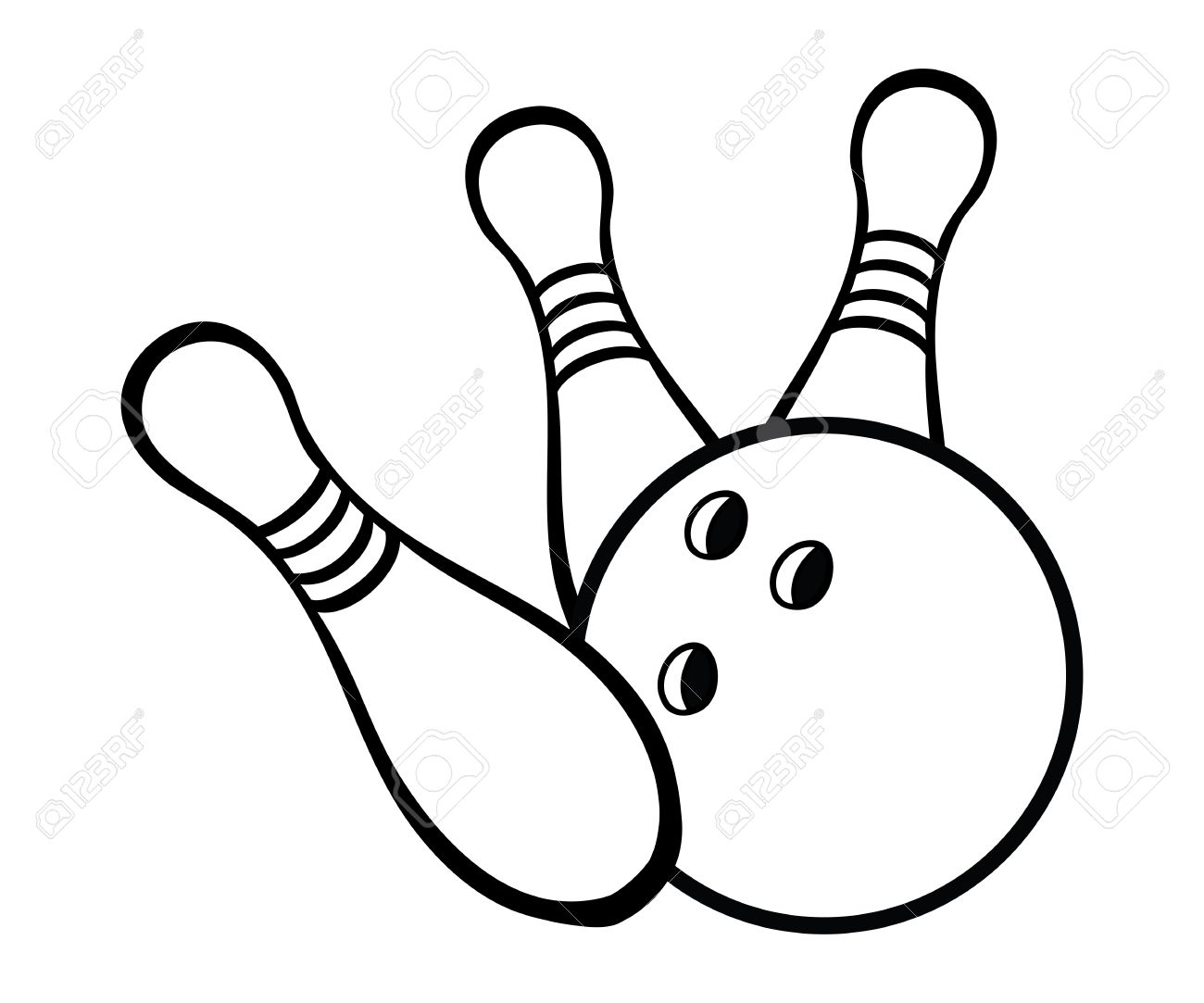 Detail Bowling Pins Clipart Black And White Nomer 11