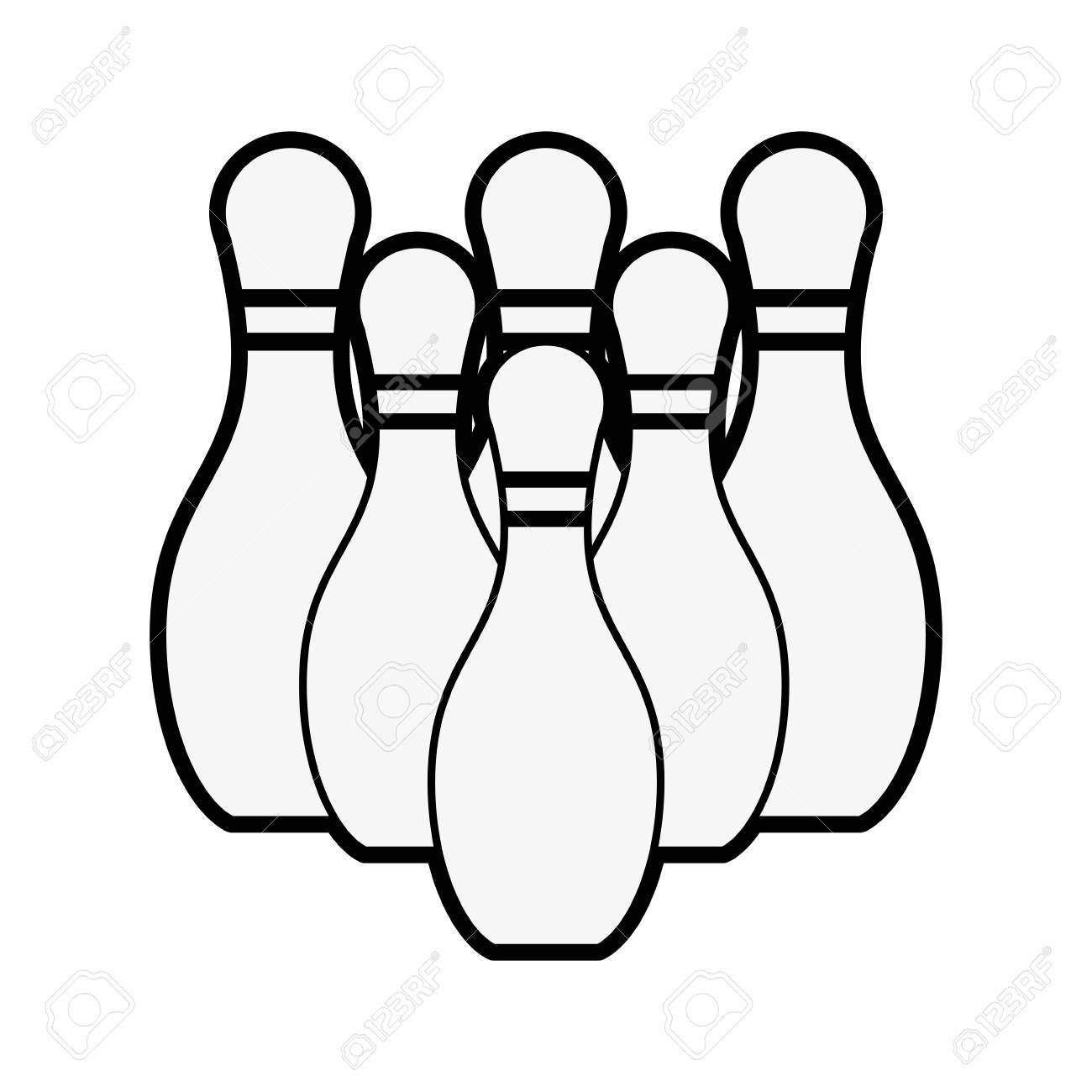 Detail Bowling Pins Clipart Black And White Nomer 5