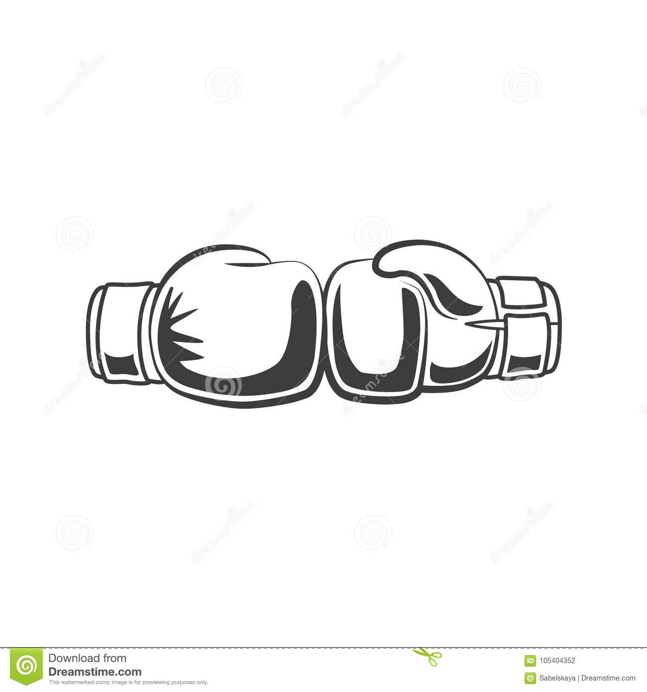 Detail Boxing Gloves Clipart Black And White Nomer 43