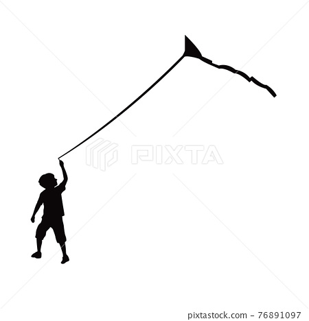 Detail Boy Flying Kite Silhouette Nomer 12