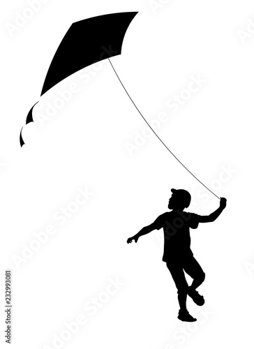 Detail Boy Flying Kite Silhouette Nomer 33