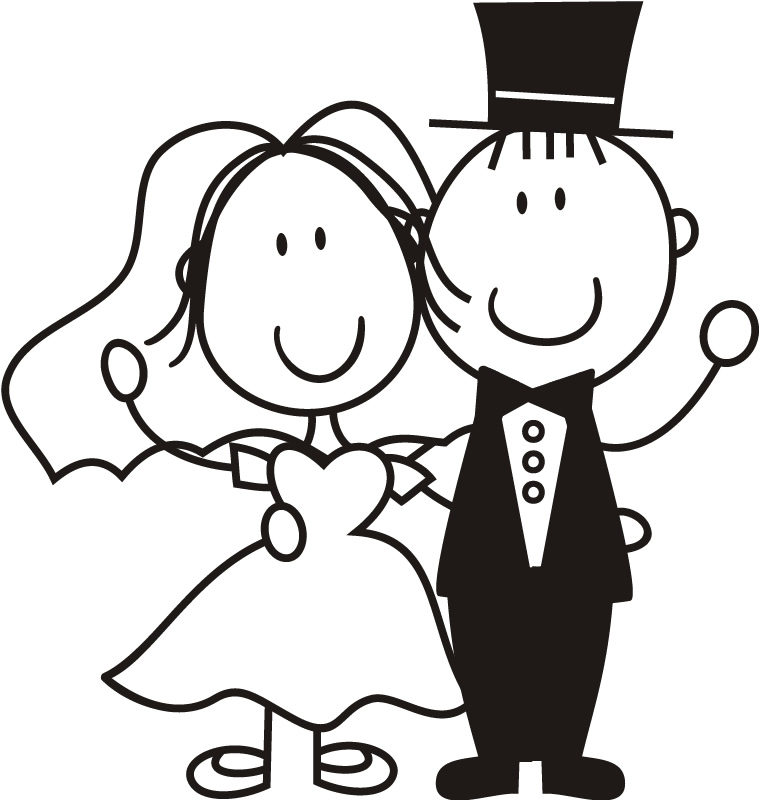 Detail Bride And Groom Clipart Black And White Nomer 2