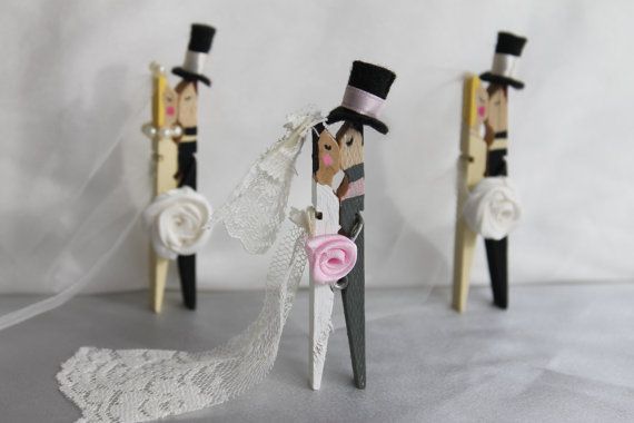 Detail Bride And Groom Clothespin Nomer 9