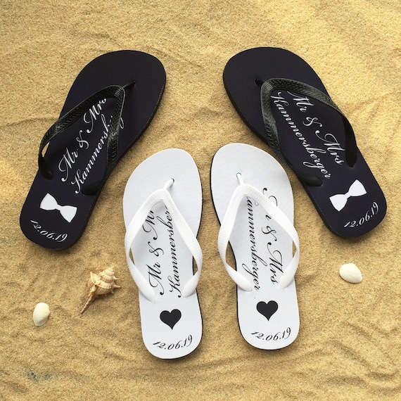 Detail Bride And Groom Flip Flops Set Nomer 4