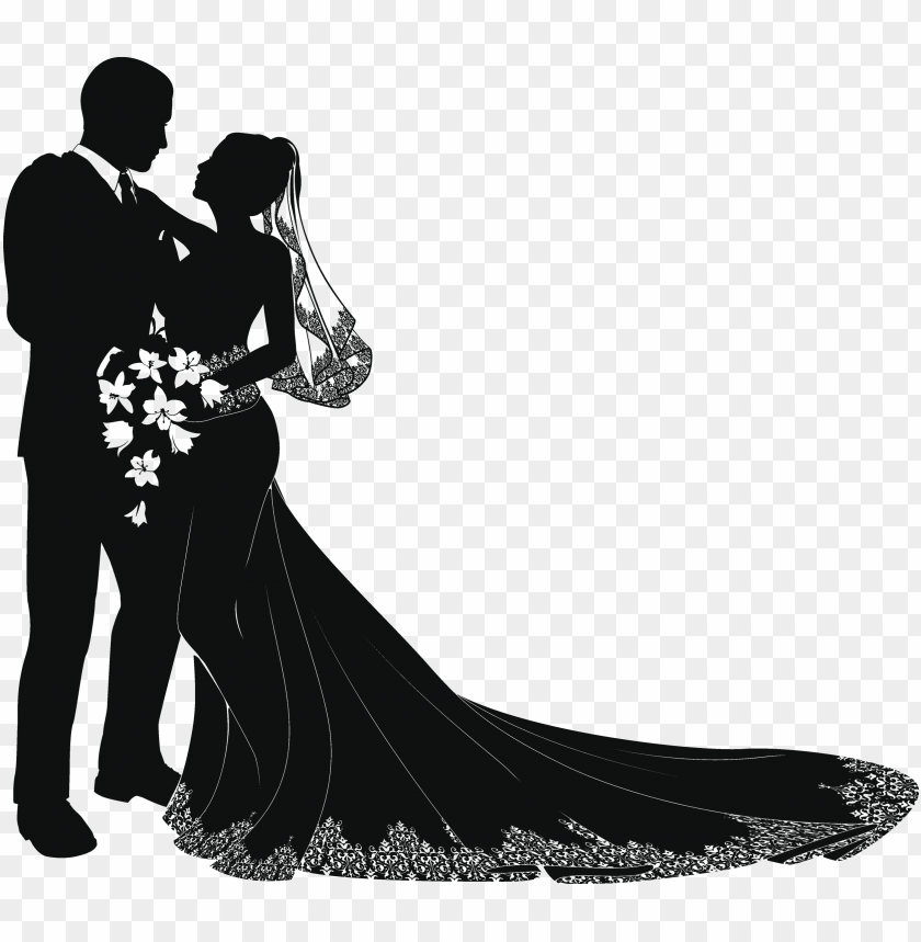 Detail Bride And Groom Silhouette Vector Free Nomer 11