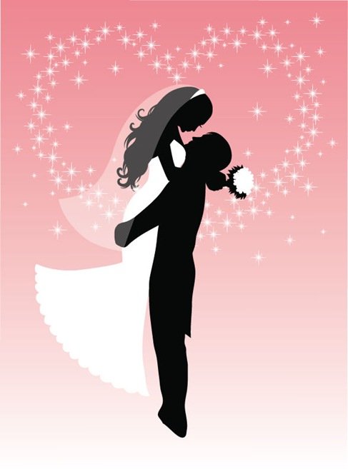 Detail Bride And Groom Silhouette Vector Free Nomer 36