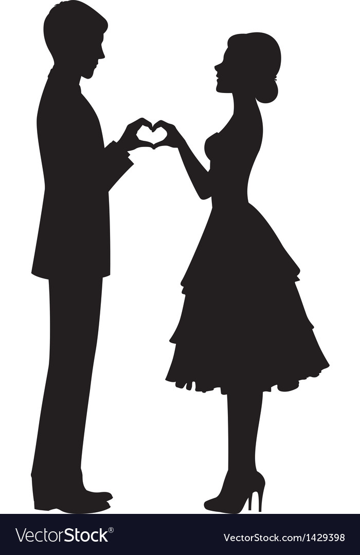 Detail Bride And Groom Silhouette Vector Free Nomer 5