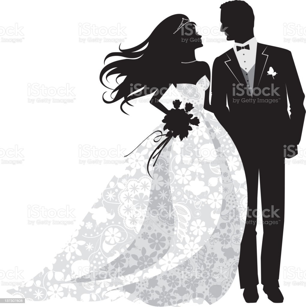 Detail Bride And Groom Silhouette Vector Free Nomer 41