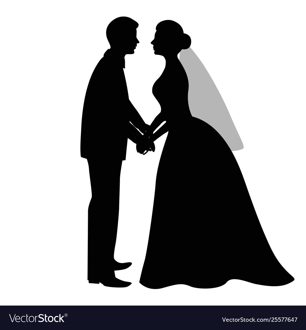 Detail Bride And Groom Silhouette Vector Free Nomer 6