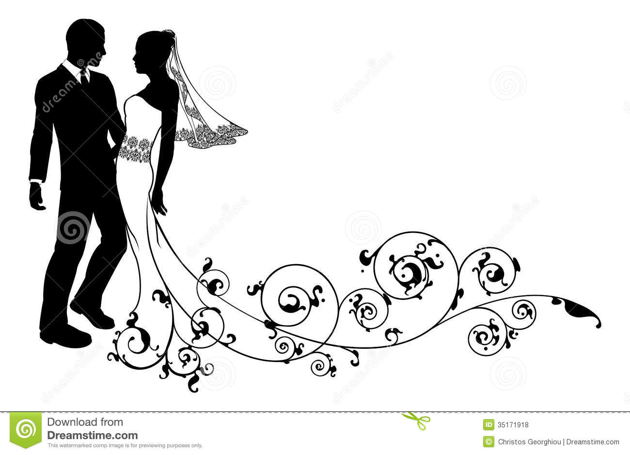 Detail Bride And Groom Silhouette Vector Free Nomer 54
